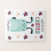 Puzzle de Pâques avec lapin et fleurs pour les enf (Horizontal)