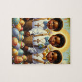Puzzle de Pâques trois garçons afro-américains (Horizontal)