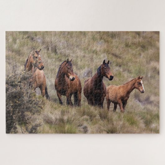 Puzzle de paysage de chevaux sauvages (Horizontal)
