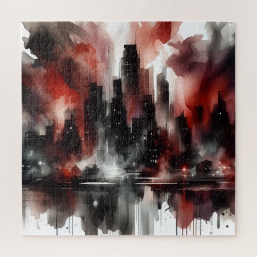 Puzzle de paysage urbain abstrait (Vertical)