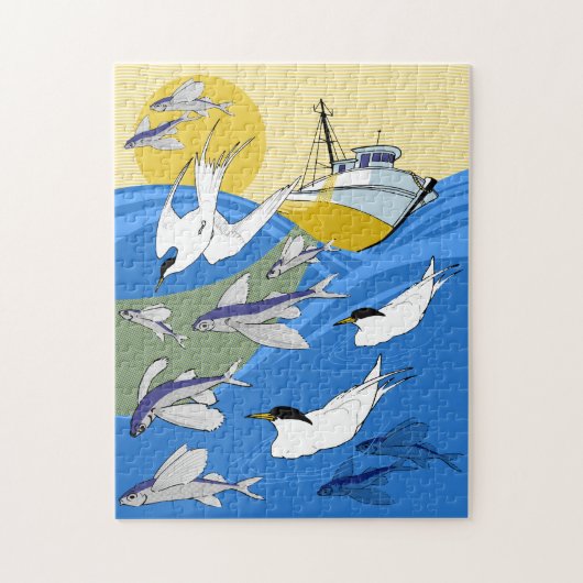 Puzzle de pêche 11x14 pour les aveugles de couleur (Vertical)