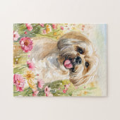 Puzzle de peinture aquarelle Lhassa Apso (Horizontal)