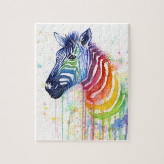 Puzzle de peinture d'aquarelle d'art de zèbre