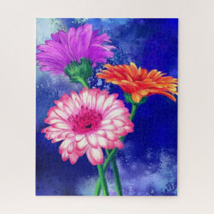 Puzzle de peinture de trois couleurs Gerberas