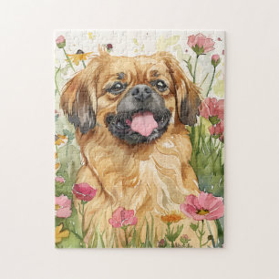 Puzzle de Pékinois – Art de chien à l'aquarelle