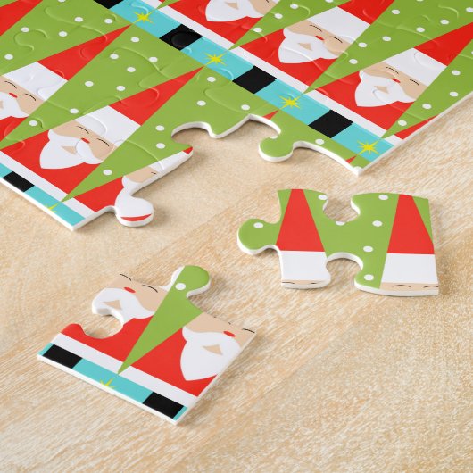 Puzzle de Père Noël géométrique rétro (Côté)
