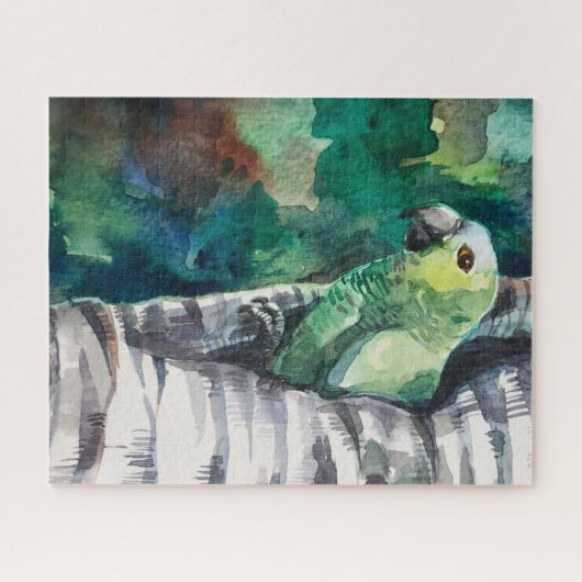 Puzzle de perroquet vert (Horizontal)