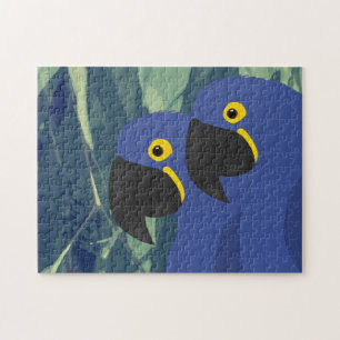 Puzzle de perroquets bleus, 11" x 14", 252 pièces