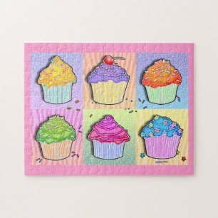 Puzzle de petits gâteaux d'arc-en-ciel d'art de