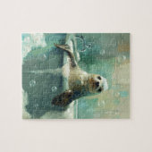 Puzzle de phoque mignon dans un bain moussant (Horizontal)