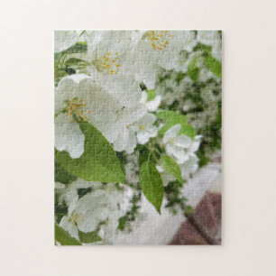 Puzzle de photo créative de fleurs blanches