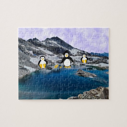 Puzzle de pingouins de pêche (Horizontal)