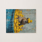Puzzle de piscine en forme de canard en caoutchouc (Horizontal)