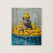 Puzzle de piscine en forme de canard en caoutchouc (Vertical)