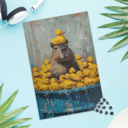 Puzzle de piscine en forme de canard en caoutchouc