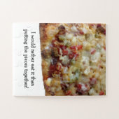 Puzzle de Pizza avec Citation Drôle (Horizontal)