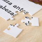 Puzzle de pizza avec citation espagnole (español). (Côté)