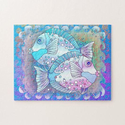 Puzzle de poisson bleu (Horizontal)
