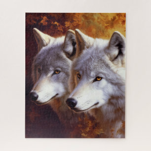 Puzzle de portrait Loups blancs
