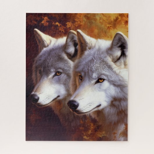 Puzzle de portrait Loups blancs (Vertical)