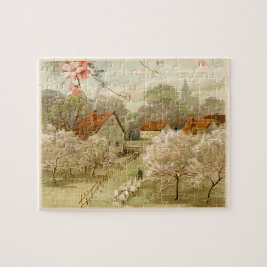 Puzzle de printemps de ville pastorale vintage (Horizontal)
