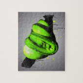 Puzzle de reptile d'aquarelle Python vert (Vertical)
