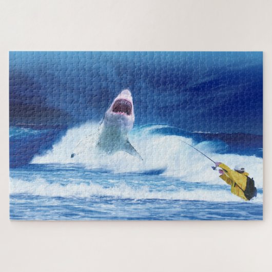 Puzzle de requin de pêche nautique océan (Horizontal)