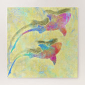 Puzzle de requins colorés - Peinture (Horizontal)