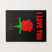 Puzzle de rose rouge je t'aime (Horizontal)