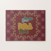 Puzzle de rouge de pièces d'échecs (Horizontal)