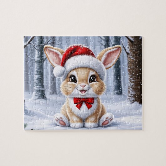 Puzzle de Santa Hat Bunny (Horizontal)