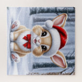 Puzzle de Santa Hat Bunny (Horizontal)