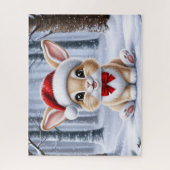 Puzzle de Santa Hat Bunny (Vertical)