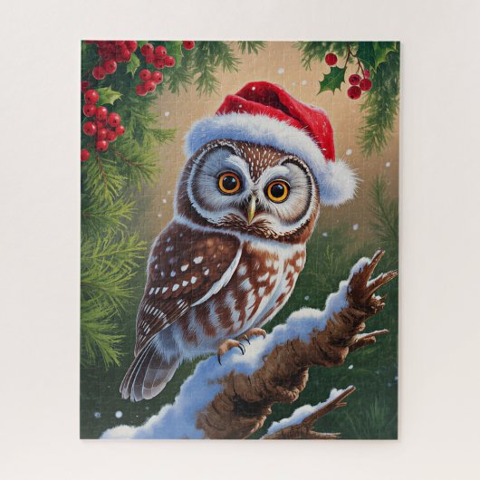 Puzzle de Santa Hat Owl (Vertical)