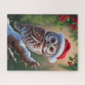 Puzzle de Santa Hat Owl (Horizontal)