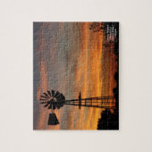 Puzzle de silhouette de moulin à vent de pays (Vertical)