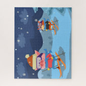 Puzzle de ski de cochon et de renard (Vertical)