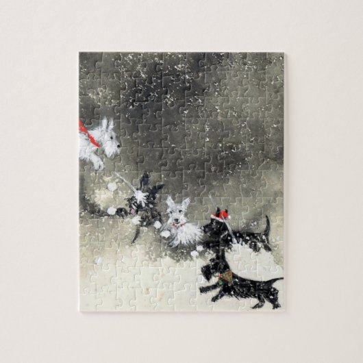Puzzle de Snowfight des Scotties (Vertical)