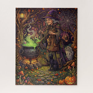 Puzzle de sorcière Halloween - Sorcière remuant ch
