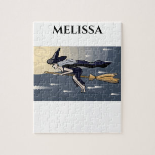 Puzzle de sorcières avec nom personnalisé.