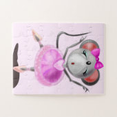 Puzzle de souris Ballerina - Votre couleur - Texte (Horizontal)