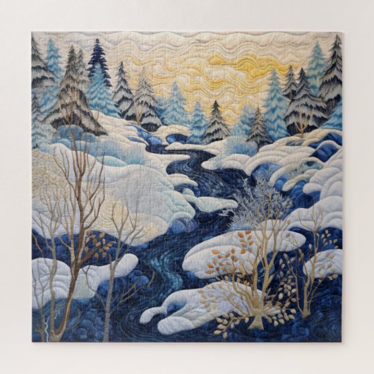 Puzzle de surface de neige en hiver (Vertical)