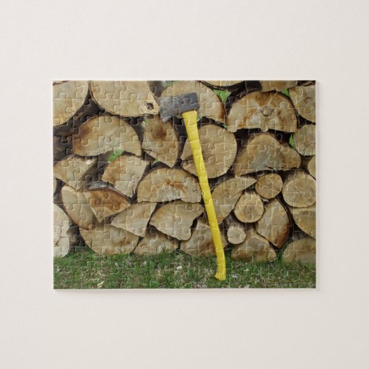 Puzzle de tas de bois et de hache (Horizontal)