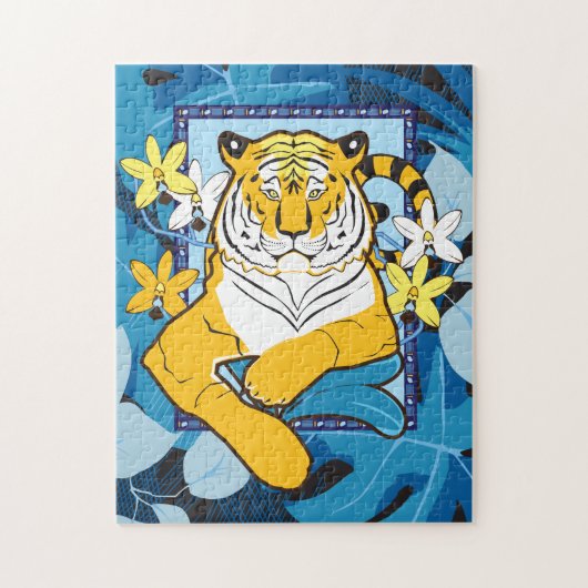 Puzzle de tigre 11x14 pour les aveugles de couleur (Vertical)