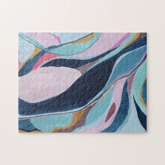 Puzzle de toile abstraite aquarelle colorée (Horizontal)