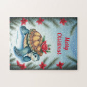 Puzzle de tortue festive (Horizontal)