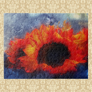 Puzzle de tournesols orange peint