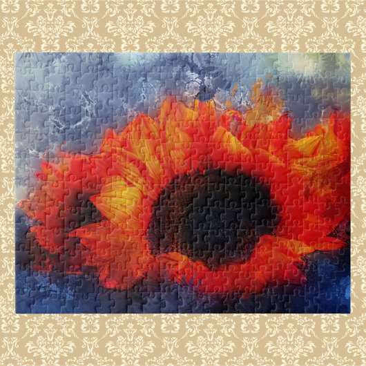 Puzzle de tournesols orange peint