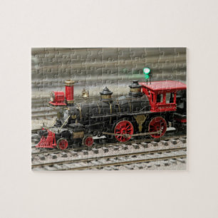 Puzzle de train vintage sur rails