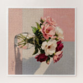 Puzzle de vase de pivoines rose pâle (Horizontal)